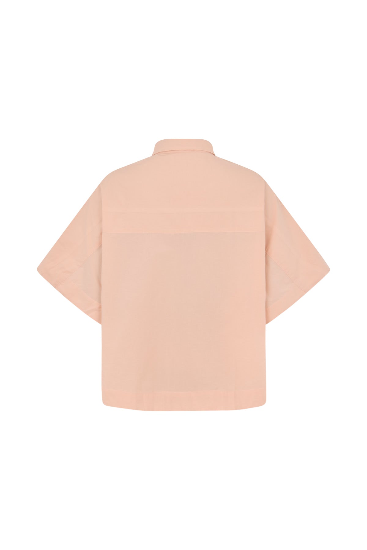 Berte - Poplin curved hem shirt I Soft rose