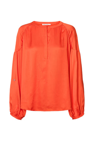 Lissy - Contrast lace shirt I Deep mandarin