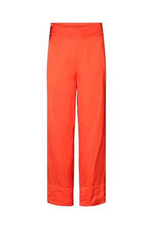 Alisa - Contrast lace wide leg pants I Deep mandarin