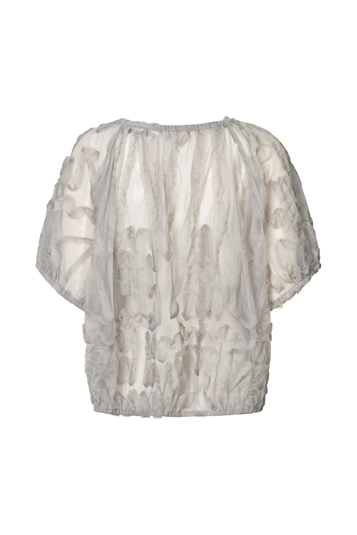 Delva - Splash netting elasticated top I Silver grey
