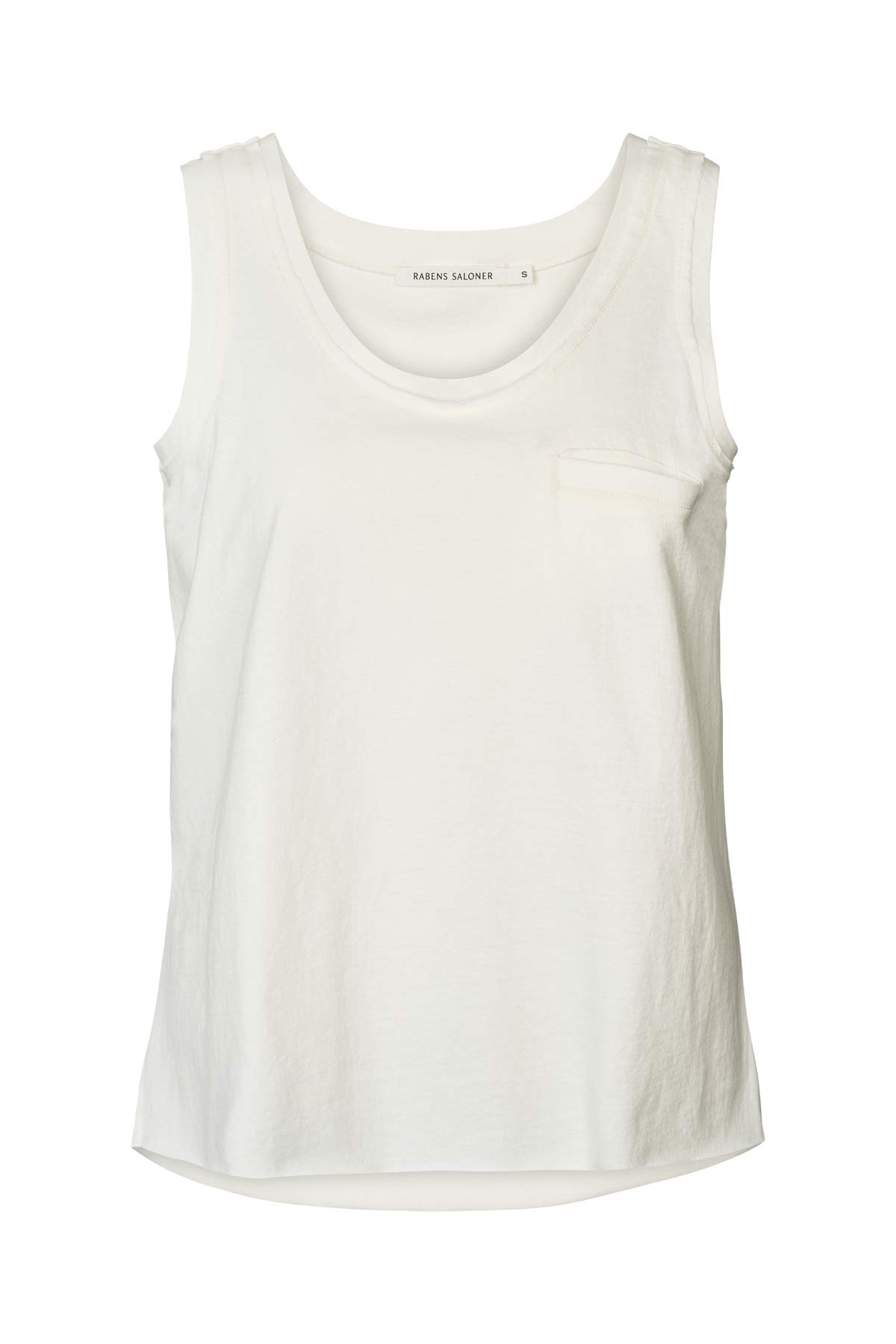 Abbi - Vintage jersey pocket tank top I Chalk