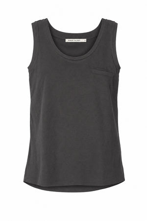 Abbi - Vintage jersey pocket tank top I Faded black
