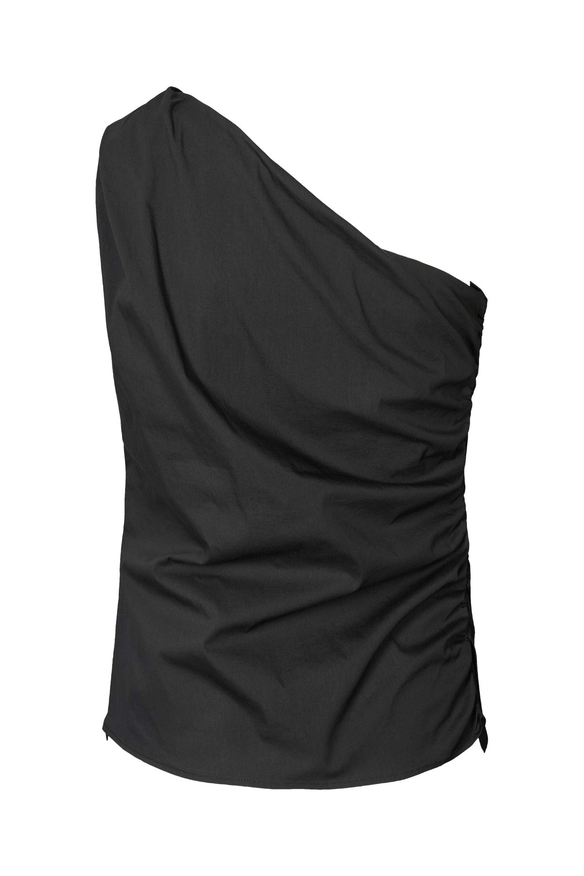 Mirha - Papery one shoulder top I Black