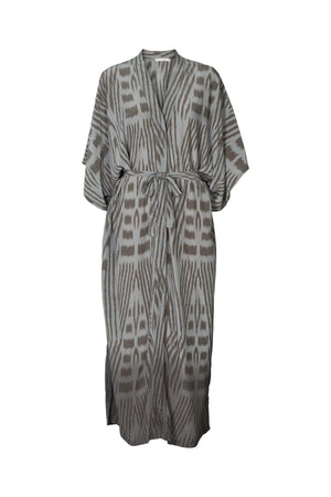 Alesandra - Ombre ikat kimono dress I Asphalt combo
