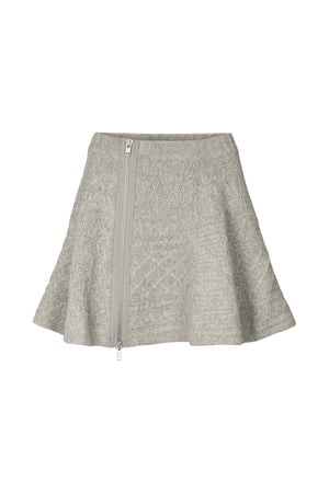 Joleen - Patchwork knit skirt I Light grey melange