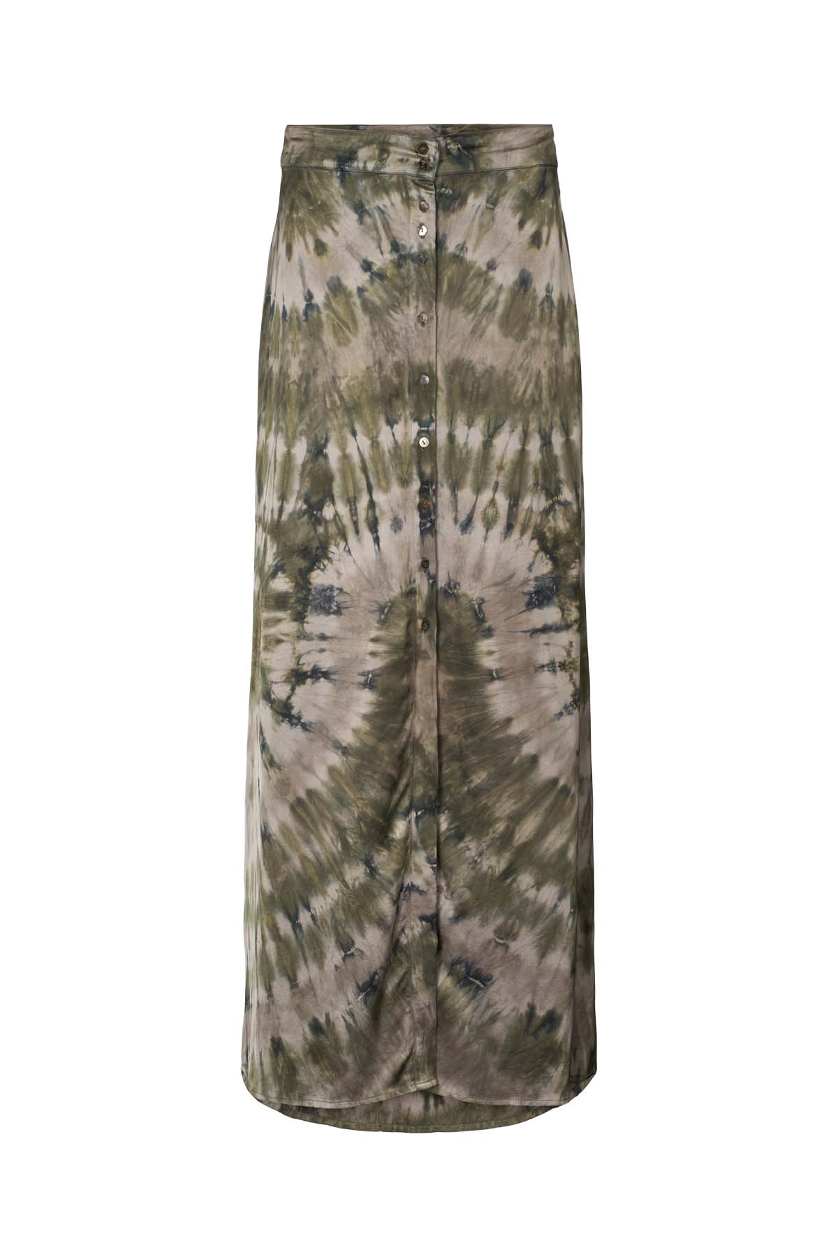 Briana - Lava pleat wide pants I Grey green combo