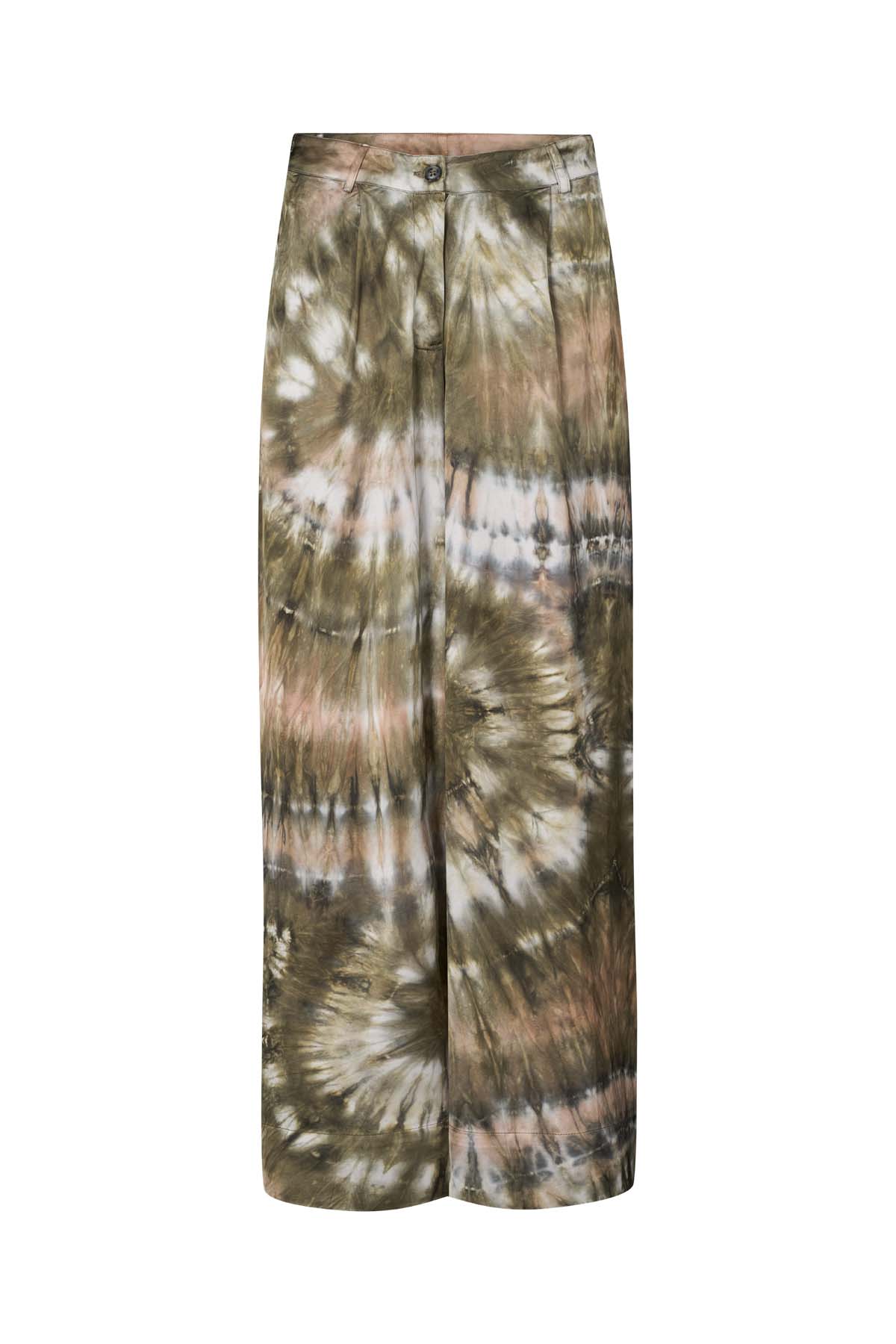 Briana - Lava pleat wide pants I Rust combo