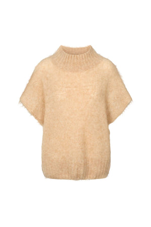 Asna - Superlight knit tunic top I Light camel