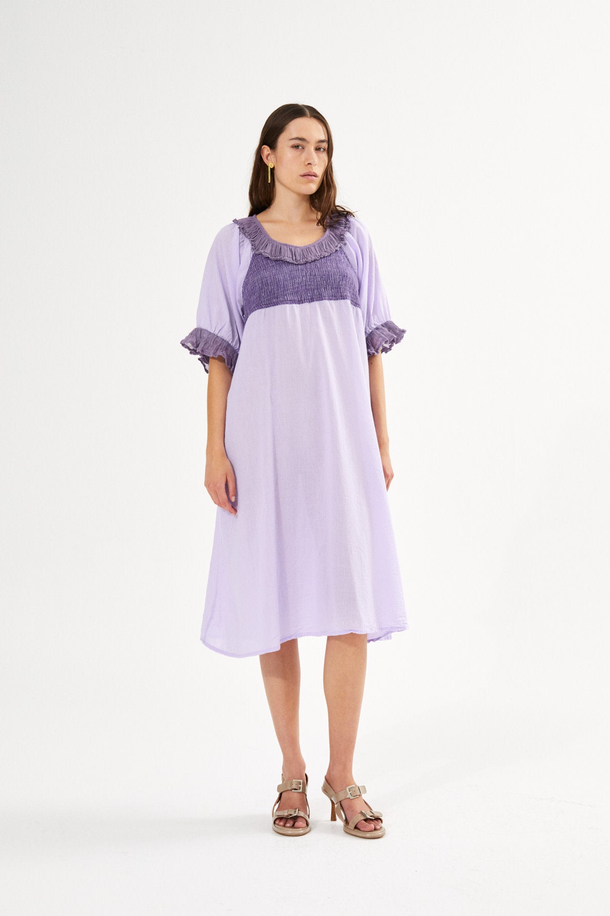 PreLoved Dortia - Cotton short angel dress I Violet - S