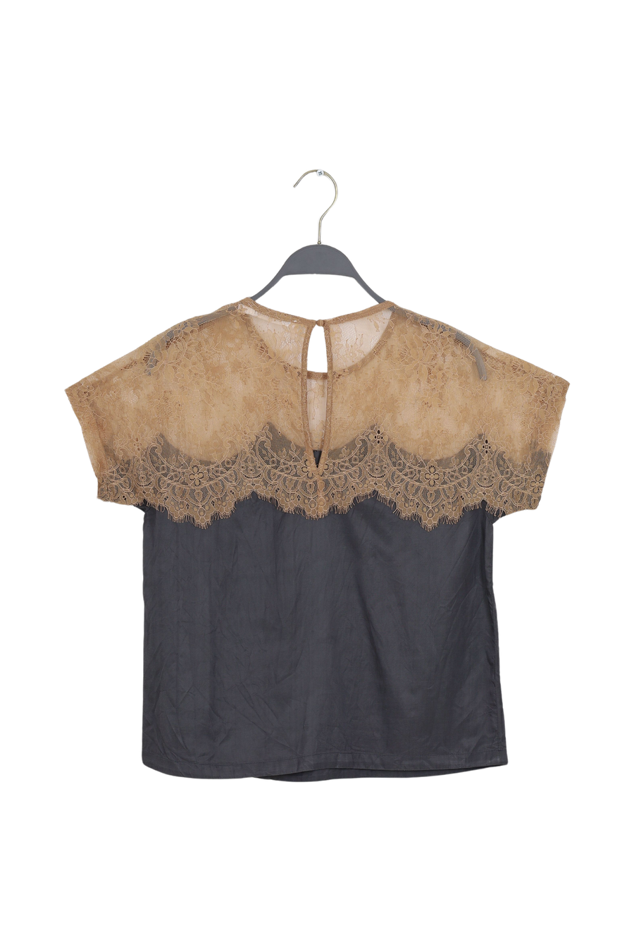 PreLoved Buggi - Sheer lace t-shirt I Dark shadow combo - XS/S