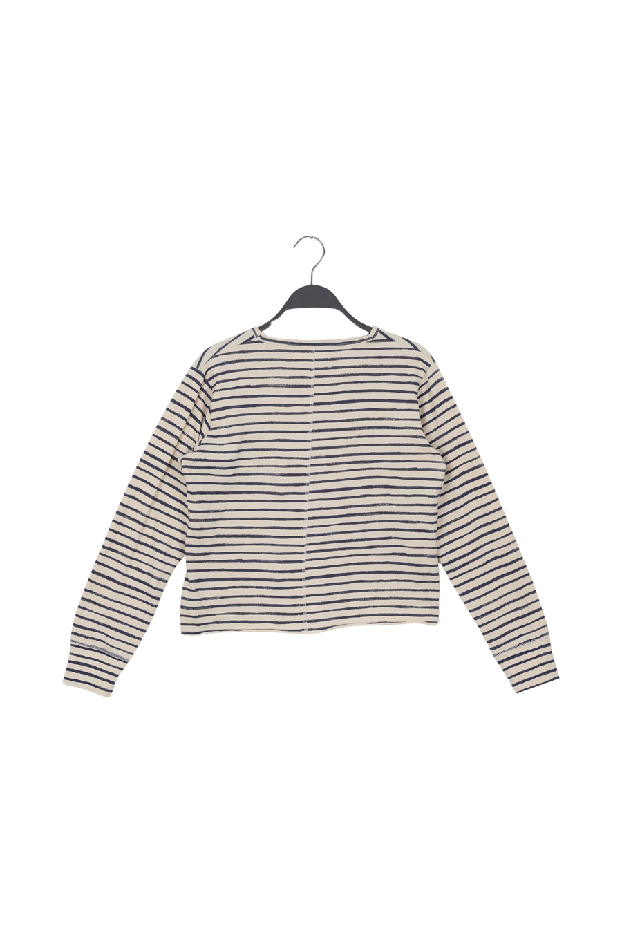PreLoved Hila - Light stretch crew neck top I Oyster navy stripe - M