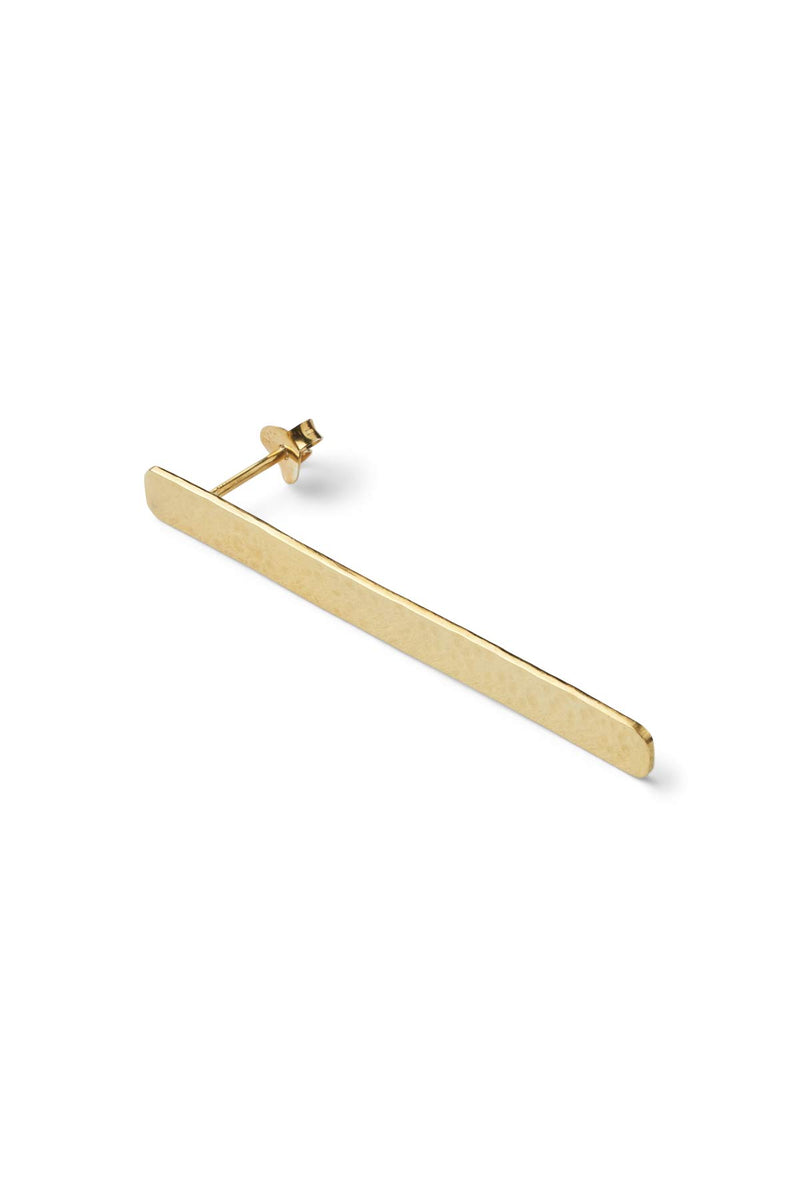 Nafsu - Gold plated Hammered long earstick I Gold plated