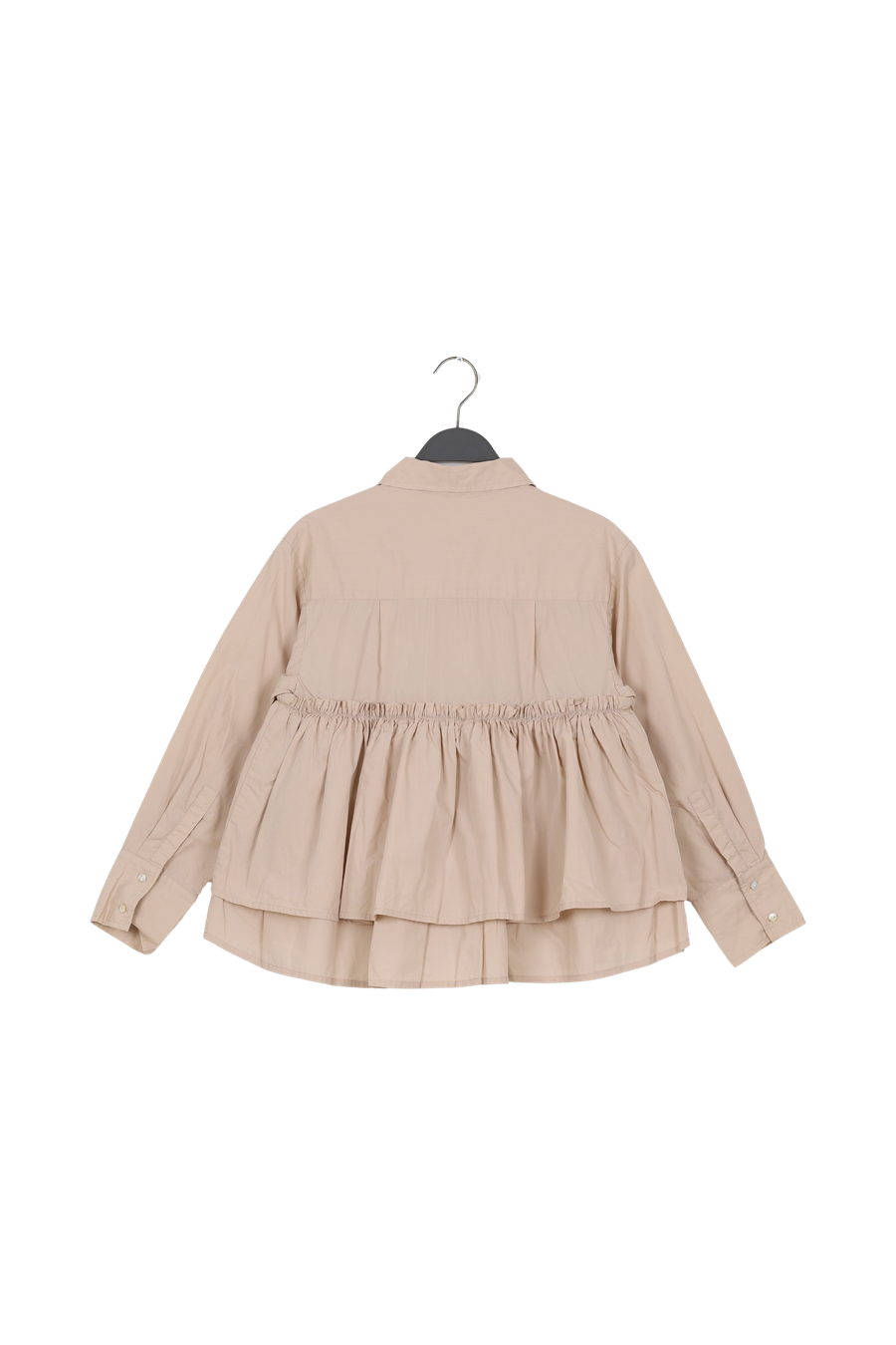 PreLoved Shaker - Poplin frill shirt I Powder - S