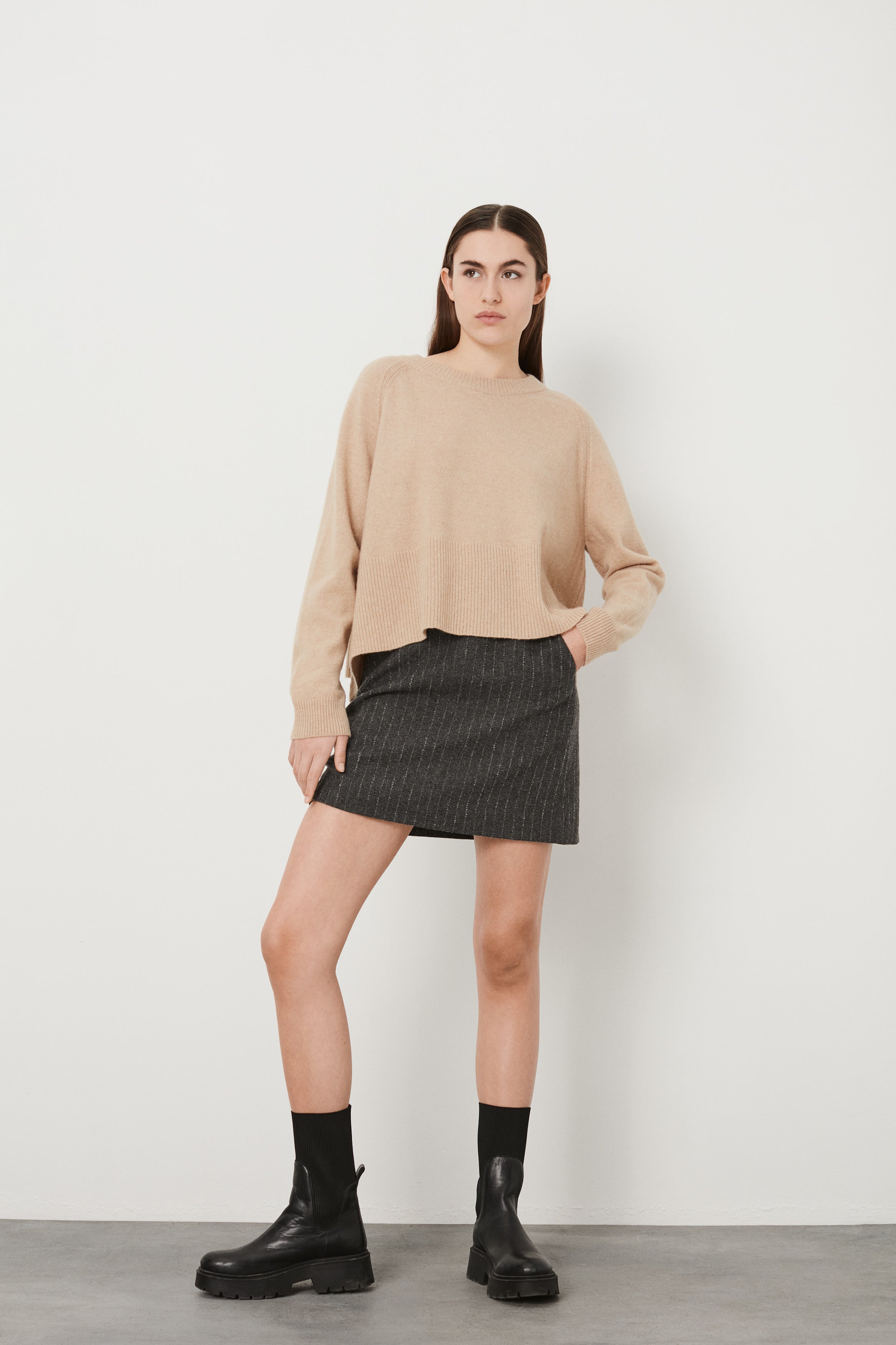 PreLoved Nami - Curly stripe short skirt - XS