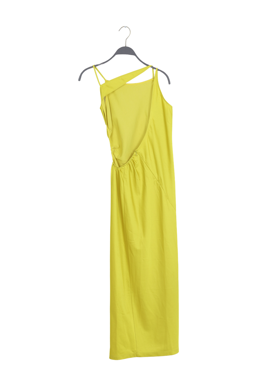 PreLoved Pandora - Techno drape fitted dress I Acid yellow - XS