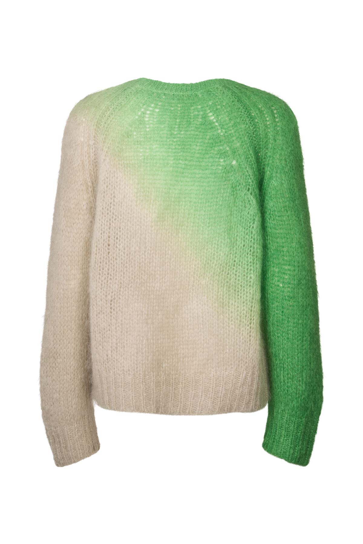 Jasmin - Cross dye boxy sweater I Vibrant green pelican combo