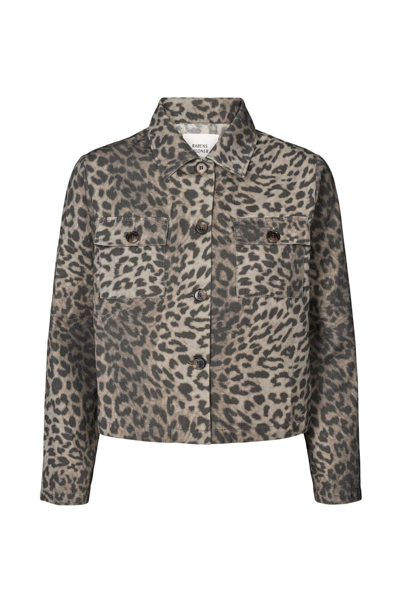 Aleksandra - Leopard print short jacket I Snow leopard