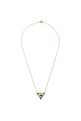 Nafsu - Gold plated chain w/ Triangle Eye Pendant I Black Sapphire